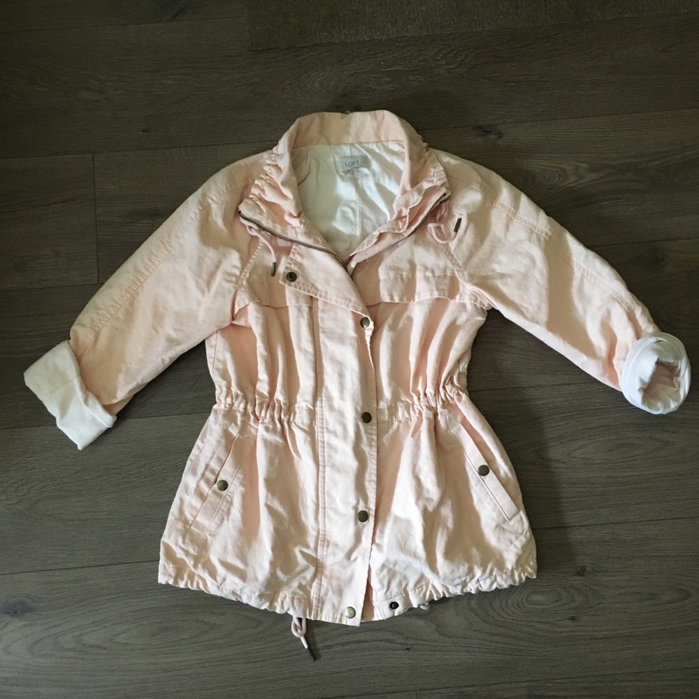 Loft peachy pink utility jacket petite